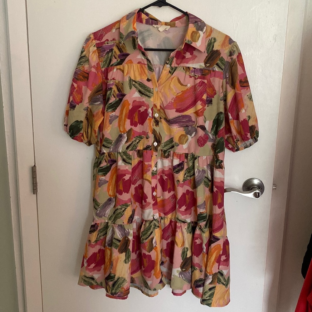 Colorful, Button Down Dress